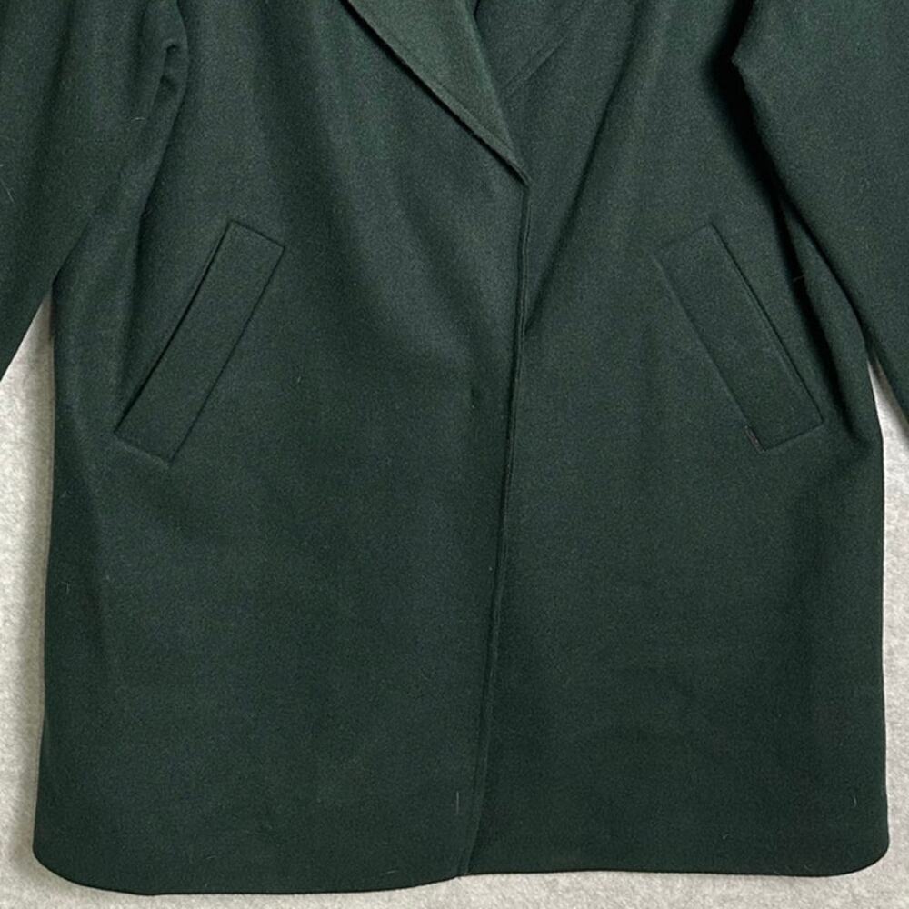 Nine West NWT Sz XXL Forest Green Wool Blend Coat Relaxed Fit Trench Pea Coat - Picture 12 of 12